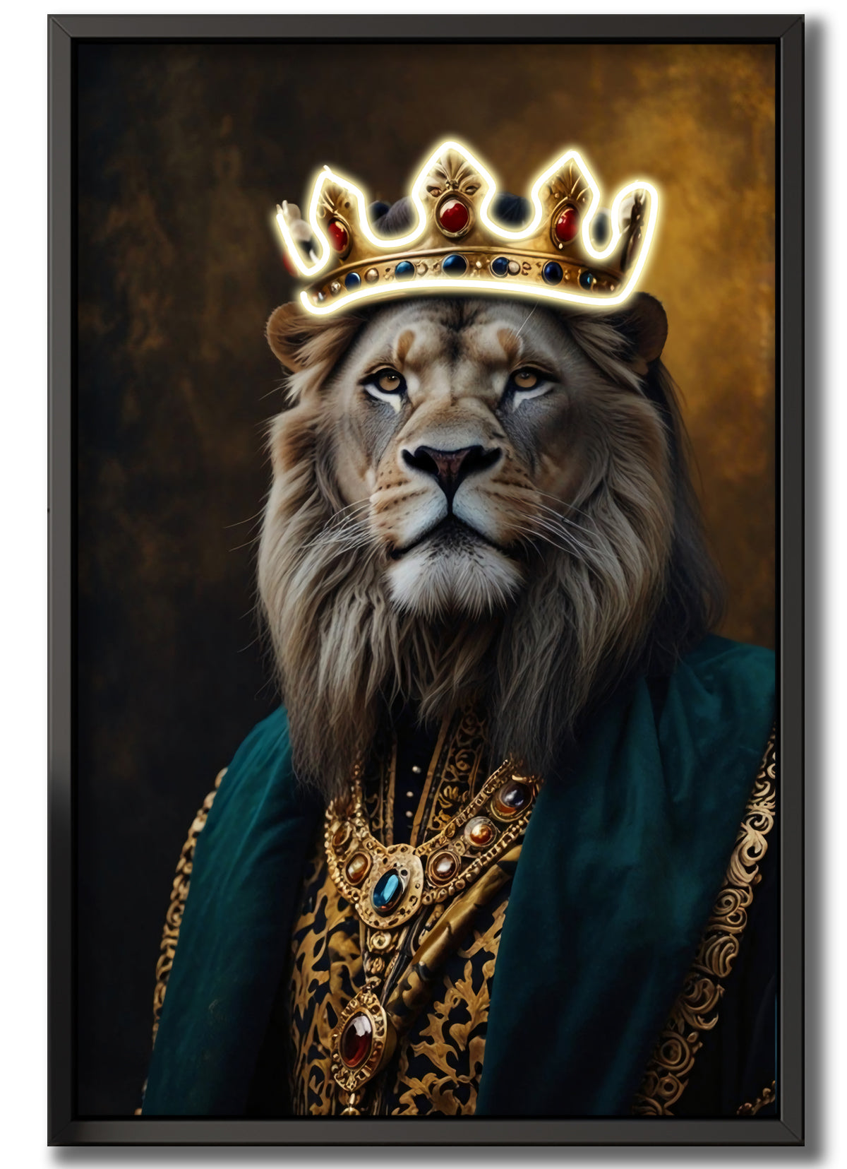 Wall Artwork Billionaire Lion King Crown with LED - DGC022