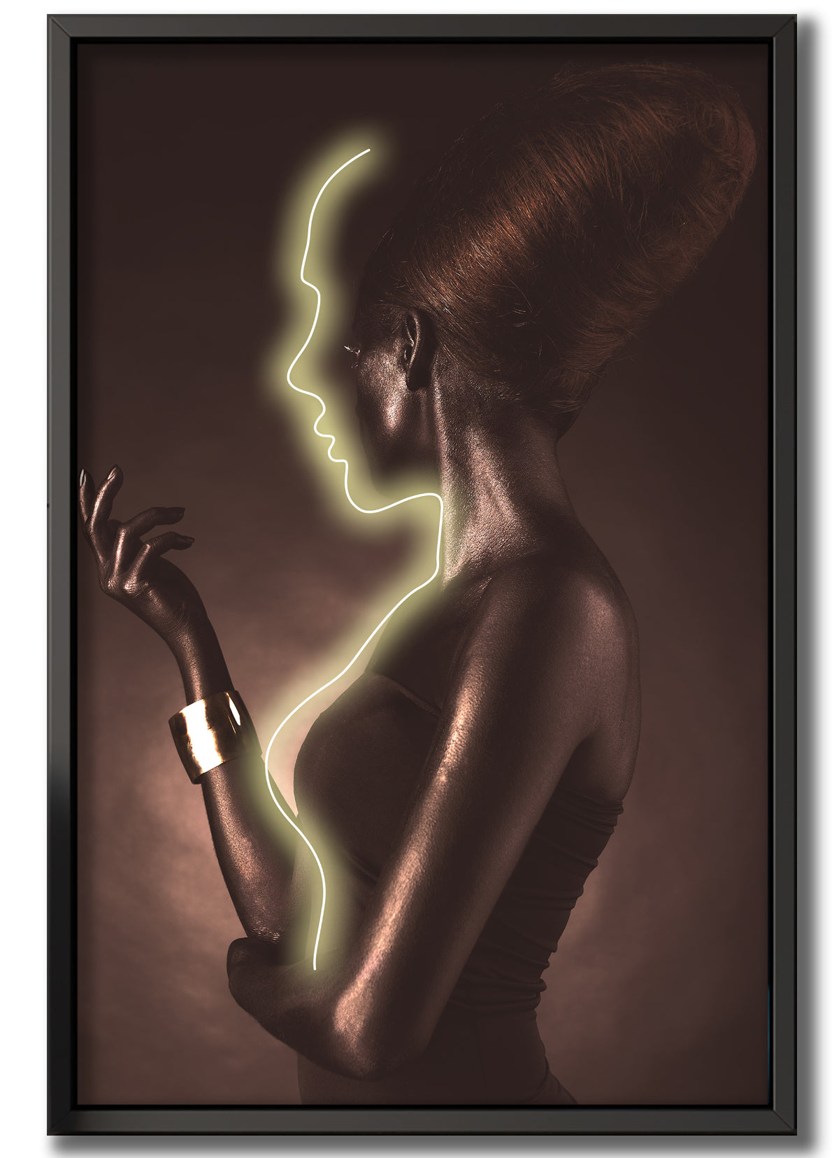 Wall Artwork Stylish African Queen with LED Art Print - DG069 (80xx120cm)