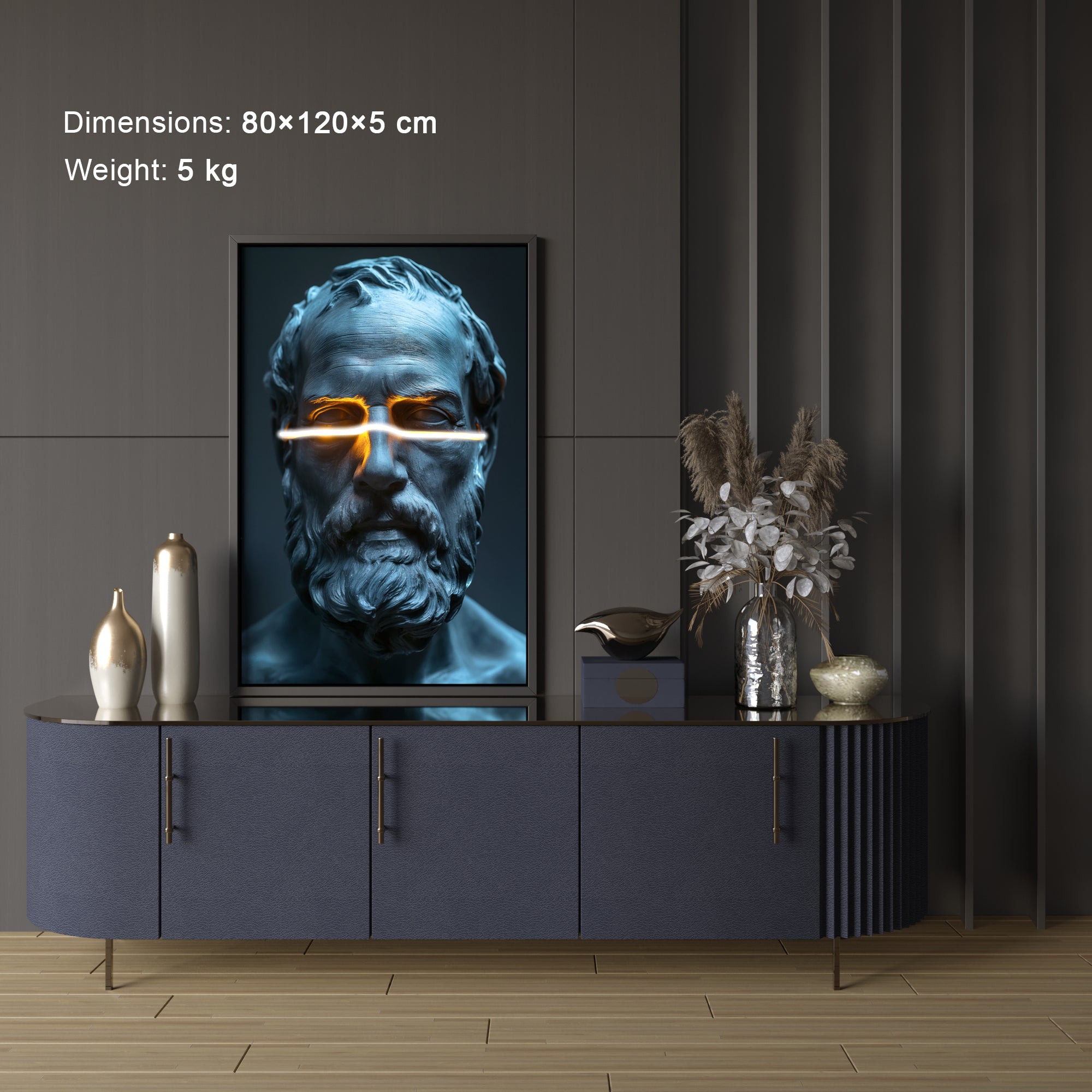 Wall Artwork Stoic Zeus with LED - DG253