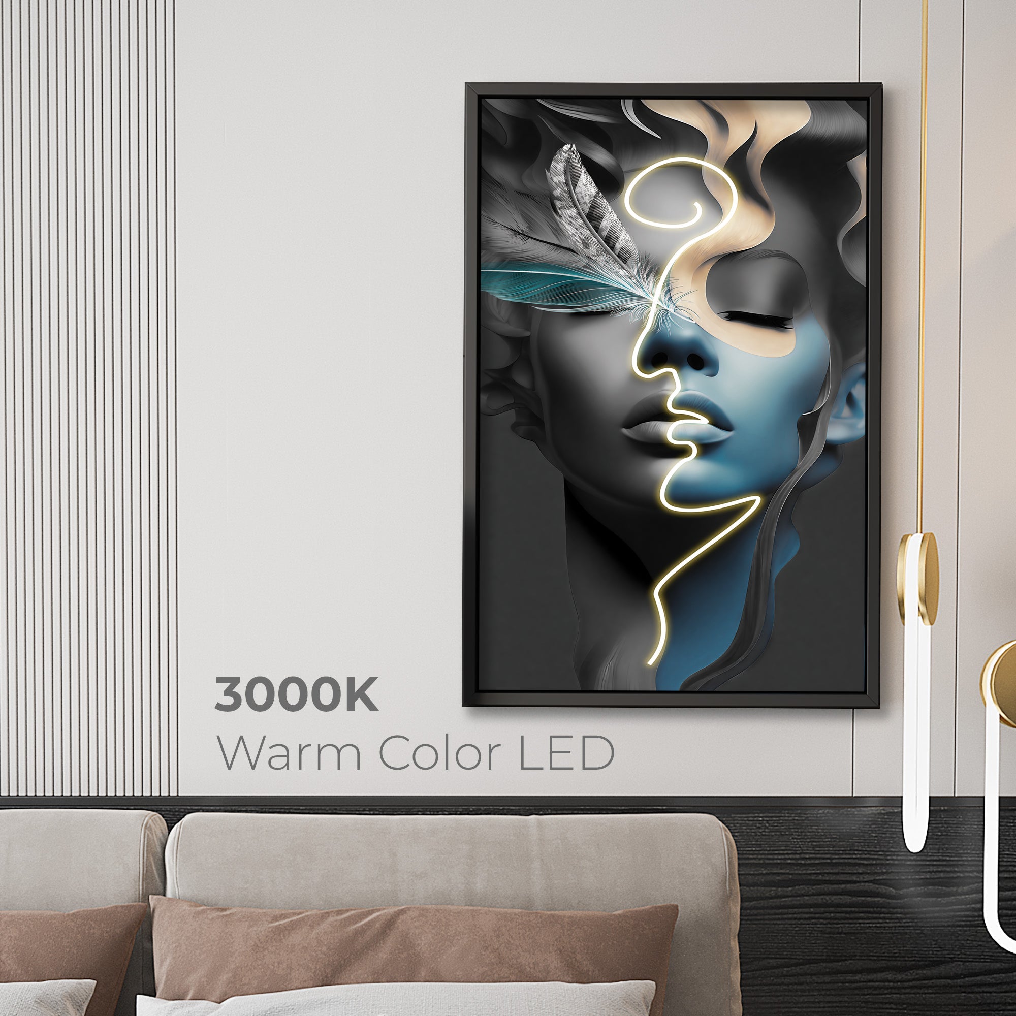 Wall Artwork Free Spirit Soul with LED - DG389 Besty Home